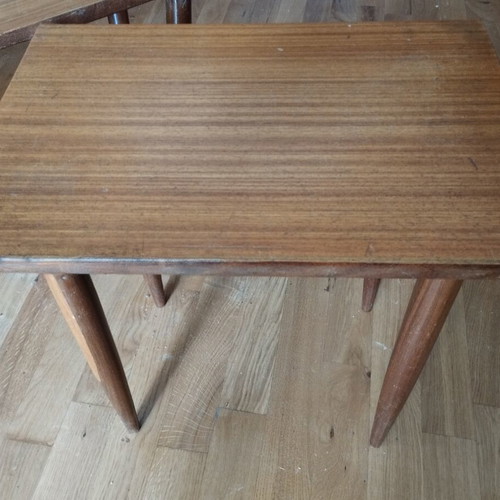 Vintage side tables set of 2 60s Mid-Century Modern used