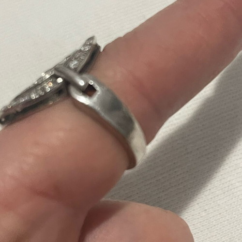 Silver 925 ring with zircon used, size 57