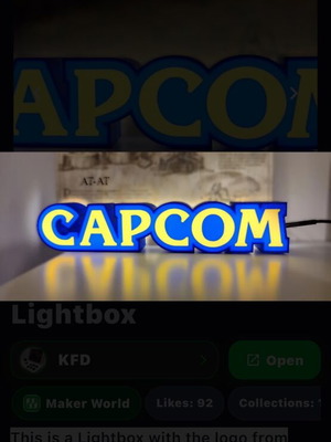 CAPCOM LED Logo Lamp 3D printed gaming decoration new