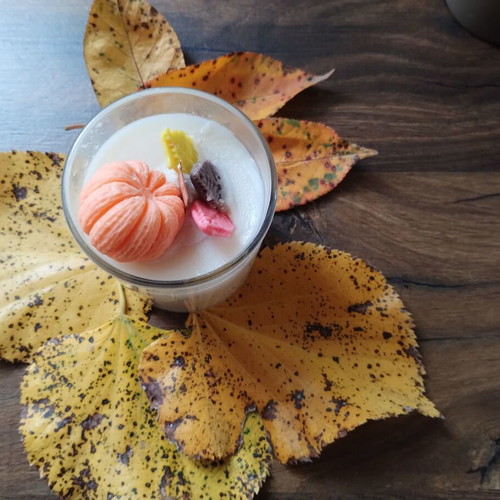 Scented candle Greek autumn handmade, soy, pumpkin pie scent