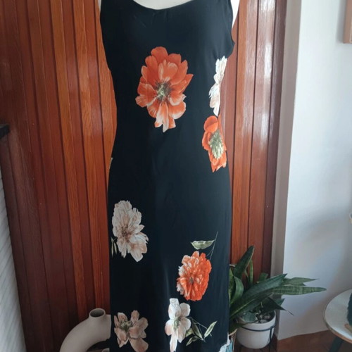 Sleeveless midi summer dress XL-XXL with floral print