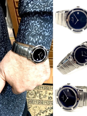 Eterna ρολόι καινούργιο unisex με μπλε-μαύρο καντράν και ζαφείρι κρύσταλλο