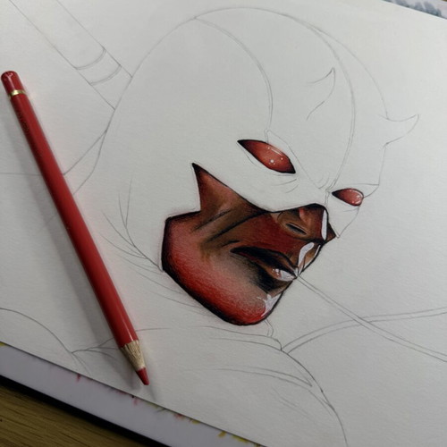 Daredevil original handmade painting A4