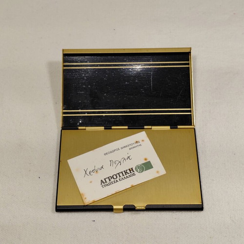 Agricultural Bank metal collectible case with calculator, used
