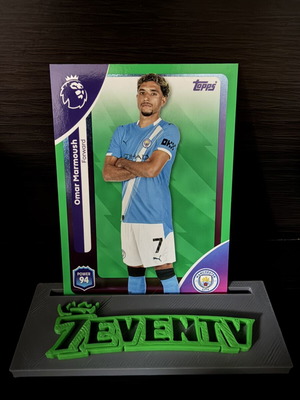 Omar Marmoush 2025-26 Topps EPL Flagship Green Parallel Manchester City card