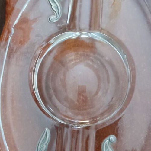 Crystal ashtray Thomas Gallery used, lead crystal with metal decoration