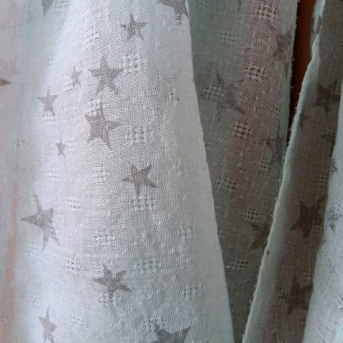 Women’s scarf used, 100% cotton, turquoise with stars