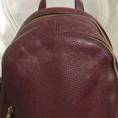 Michael Kors genuine leather backpack used, red