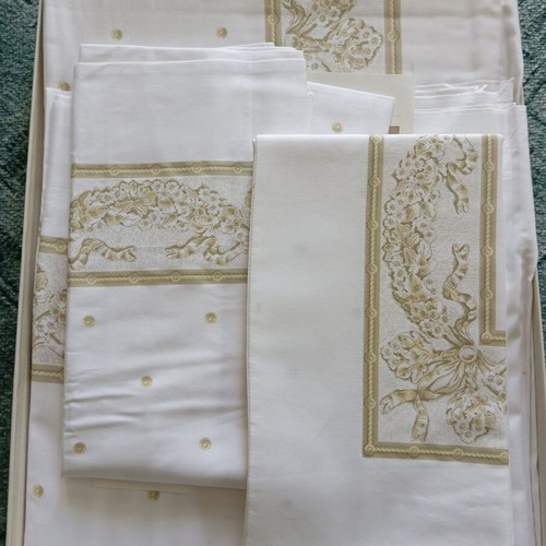 Versailles Italian bed sheet set completo letto white Bianco size 270x300 cm by Gabel new