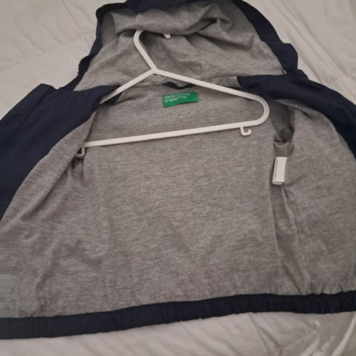 Benetton windbreaker jacket like new, blue, 1-2 years