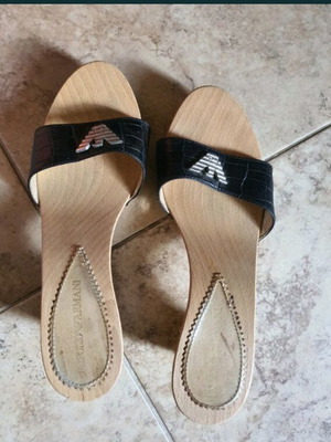 Emporio Armani women's slippers like new, black, size 38