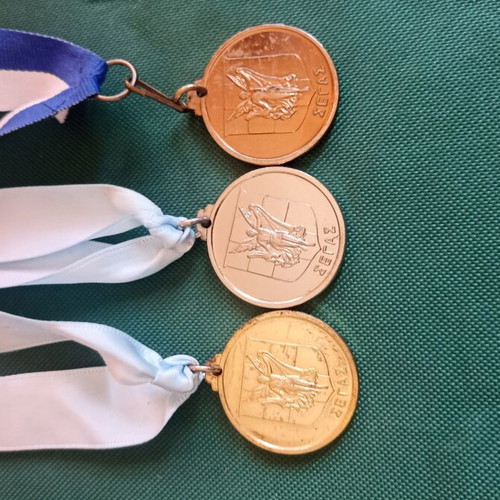SEGAS Winner Medals Set of 3 Gold Silver Bronze, like new
