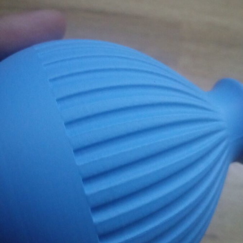 Blue decorative vase 3D printed, height about 9 cm