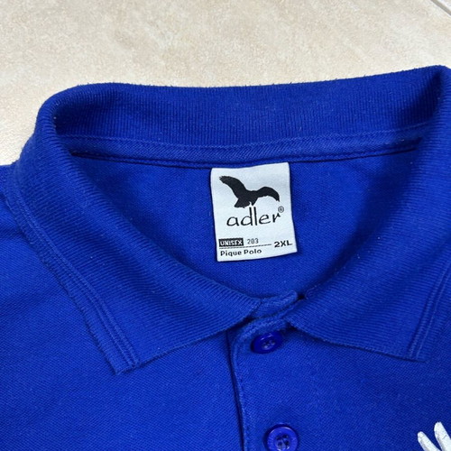 Winston vintage men's short sleeve polo shirt XXL blue promotional used