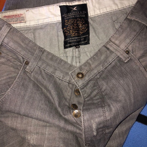 Men's denim pants used, light gray, size 33