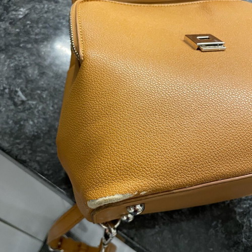 Chantal backpack bag used, orange with 2 straps and handle