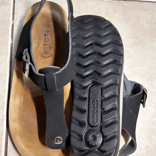Fly Flot women's anatomical sandals like new, black and brown, size 40