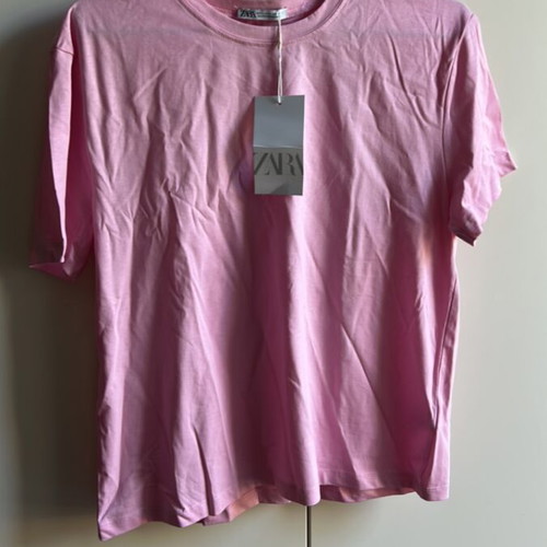 Zara pink L t-shirt new, 100% cotton