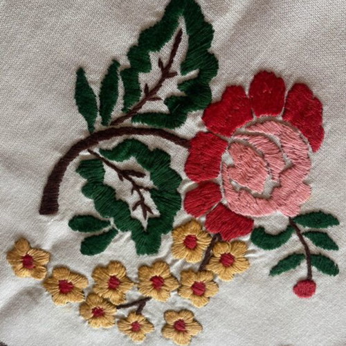 Hand-embroidered table linen like new