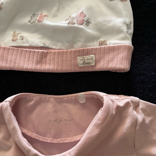 Mayoral baby romper for girl 0-3 months with hat and bib like new