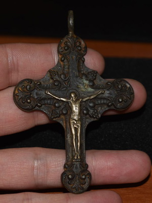 Orthodox cross used, bronze, 19th century