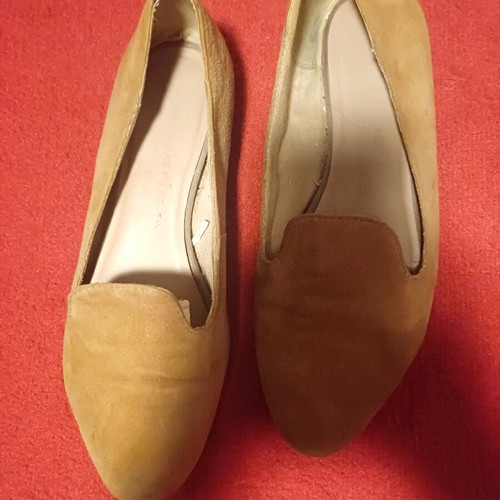 Tamaris leather ballerinas used, size 37, beige brown