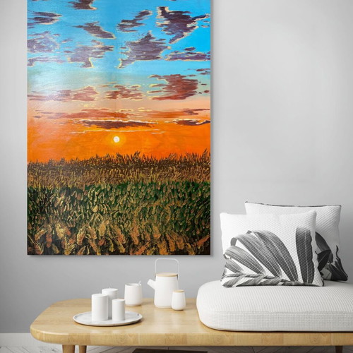 Golden Horizon Original Acrylic Painting 150x100 cm New