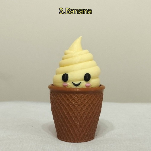 Fidget Clicker Ice Cream Cone 3D Printed New