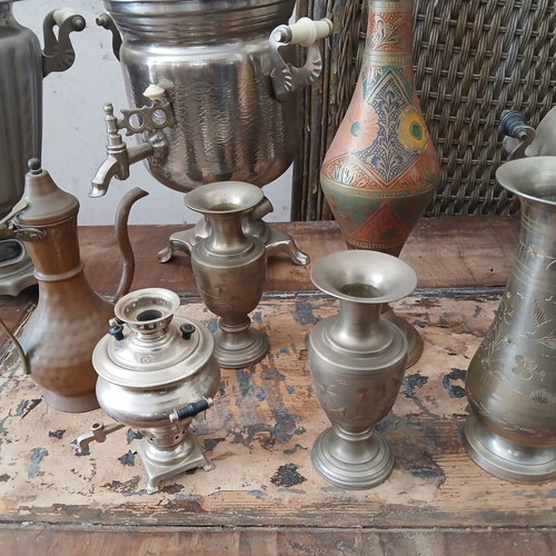 Vintage metal utensils like new, samovars, jugs and vases