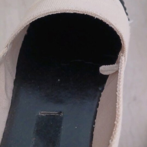 Women's Fabric Beige and Black Suede Shoes like new size 38.5