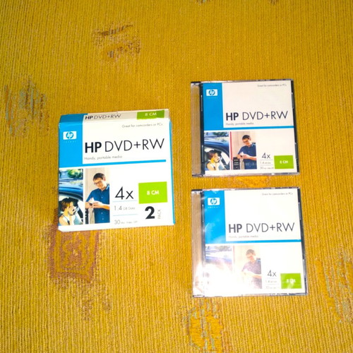 Mini HP DVD+RW 1.4GB 8cm new, pack of 2 for camcorder