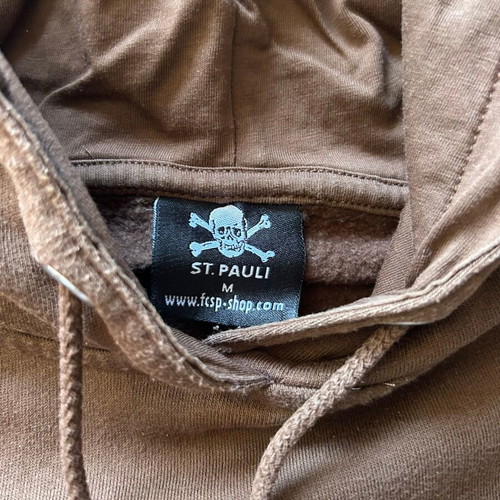 FC St. Pauli hoodie used, brown, medium