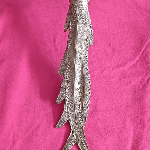 Vintage silver metal pheasant figurine like new