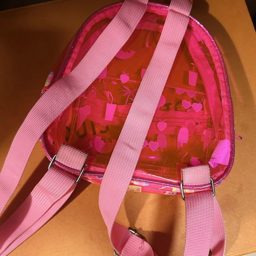 Summer transparent backpack pink, like new