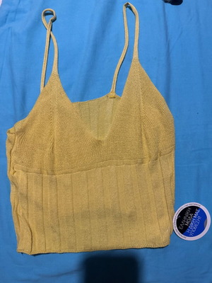 Yellow knitted top new, Greek manufacture, size S