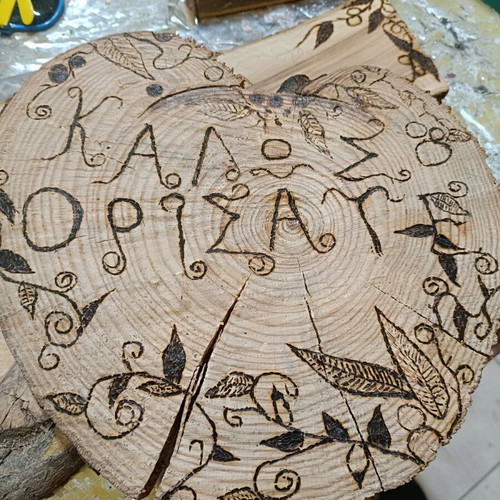 Handmade decorative olive wood log new for outdoor use