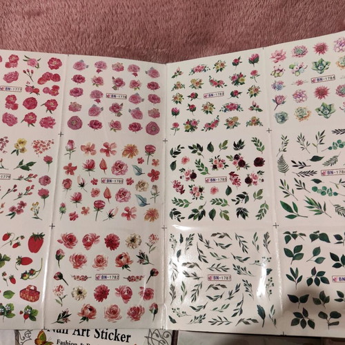 Nail set new with stickers, plate and decorative items