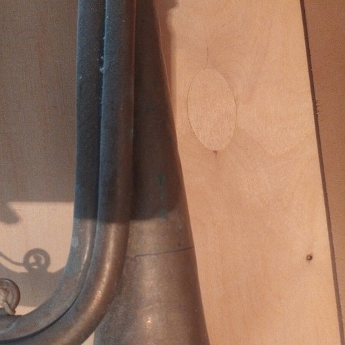 Old brass wind instrument used, decorative