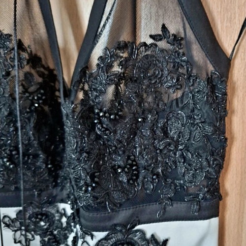Black lace dress with crystals by EFI like new