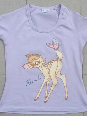 Tshirt Disney original Bambi lilac, like new, women's S