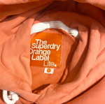Superdry hoodie like new, pink coral, unisex, size L slim fit