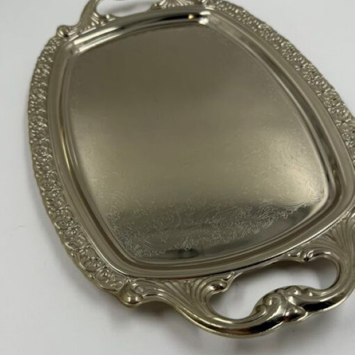 Vintage Twin Bird stainless steel serving tray like new