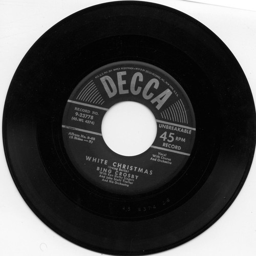 Bing Crosby 45 RPM record used, Christmas edition