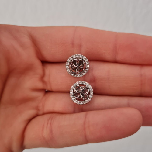 Guess stainless steel earrings, silver