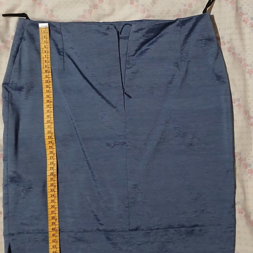 Unique Fashion blue mini skirt satin taffeta, size L