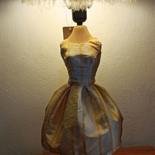 Table lamp doll new with yellow dress and hat