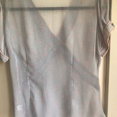 Women's transparent blouse used, gray and pink, size XL