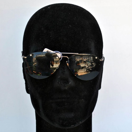 Vintage Italian Venus sunglasses new, metal frame black-silver