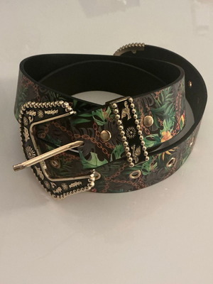 Belt with Parrot Pattern new, multicolored, size 115