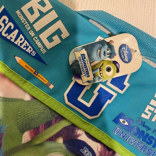 Disney Monsters University School Book Bag with Folder and Colouring Box new